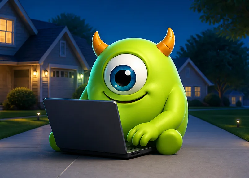 CurbMonster signing up on a laptop